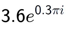 A LaTex expression showing 3.6e to the power of 0.3 Pi i