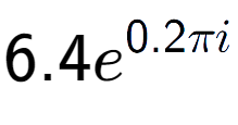 A LaTex expression showing 6.4e to the power of 0.2 Pi i
