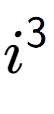 A LaTex expression showing i to the power of 3