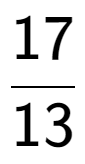 A LaTex expression showing 17 over 13