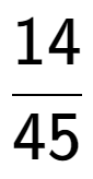 A LaTex expression showing 14 over 45