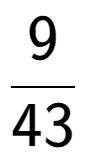 A LaTex expression showing 9 over 43