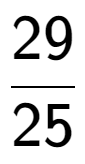 A LaTex expression showing 29 over 25