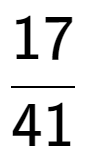 A LaTex expression showing 17 over 41