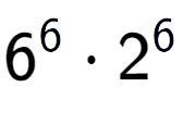 A LaTex expression showing 6 to the power of 6 times 2 to the power of 6