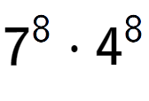 A LaTex expression showing 7 to the power of 8 times 4 to the power of 8