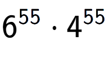 A LaTex expression showing 6 to the power of 55 times 4 to the power of 55