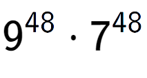 A LaTex expression showing 9 to the power of 48 times 7 to the power of 48