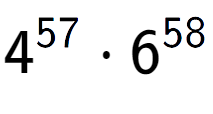 A LaTex expression showing 4 to the power of 57 times 6 to the power of 58