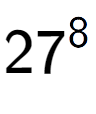 A LaTex expression showing 27 to the power of 8