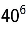 A LaTex expression showing 40 to the power of 6