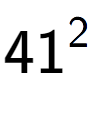 A LaTex expression showing 41 to the power of 2