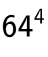 A LaTex expression showing 64 to the power of 4