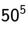 A LaTex expression showing 50 to the power of 5