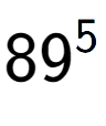 A LaTex expression showing 89 to the power of 5