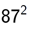 A LaTex expression showing 87 to the power of 2