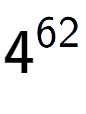 A LaTex expression showing 4 to the power of 62