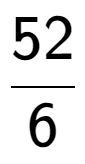 A LaTex expression showing 52 over 6