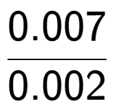 A LaTex expression showing 0.007 over 0.002