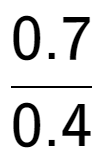 A LaTex expression showing 0.7 over 0.4