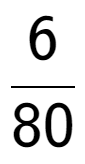 A LaTex expression showing 6 over 80