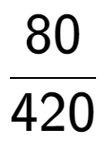 A LaTex expression showing 80 over 420