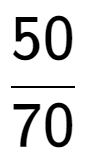 A LaTex expression showing 50 over 70