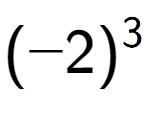 A LaTex expression showing (-2) to the power of 3