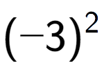 A LaTex expression showing (-3) to the power of 2