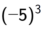 A LaTex expression showing (-5) to the power of 3