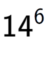 A LaTex expression showing 14 to the power of 6