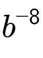 A LaTex expression showing b to the power of -8