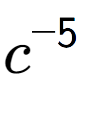 A LaTex expression showing c to the power of -5