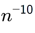 A LaTex expression showing n to the power of -10