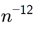 A LaTex expression showing n to the power of -12