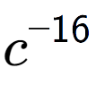 A LaTex expression showing c to the power of -16