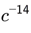 A LaTex expression showing c to the power of -14