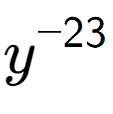 A LaTex expression showing y to the power of -23