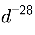 A LaTex expression showing d to the power of -28