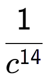 A LaTex expression showing 1 over c to the power of 14