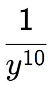 A LaTex expression showing 1 over y to the power of 10