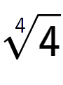 A LaTex expression showing 4-th root of 4