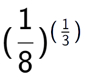 A LaTex expression showing (1 over 8 ) to the power of (1 over 3 )