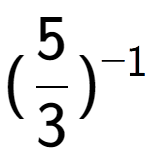 A LaTex expression showing (5 over 3 ) to the power of -1