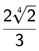 A LaTex expression showing \frac{24-th root of 2}{3}