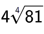 A LaTex expression showing 44-th root of 81