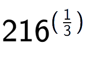 A LaTex expression showing 216 to the power of (1 over 3 )