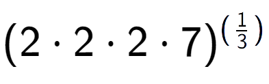 A LaTex expression showing (2 times 2 times 2 times 7) to the power of (1 over 3 )