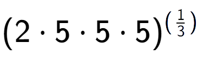 A LaTex expression showing (2 times 5 times 5 times 5) to the power of (1 over 3 )