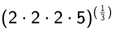 A LaTex expression showing (2 times 2 times 2 times 5) to the power of (1 over 3 )